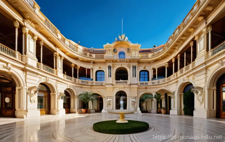 모나코 카지노 드 몬테카를로 - Prompt 1: The Grandeur of Monte-Carlo's Architecture and Interior**