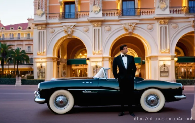 모나코에서 촬영된 영화 및 드라마 - **Prompt:** A glamorous, sophisticated couple from the 1950s era, dressed in elegant evening attire ...