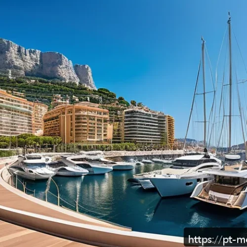 모나코 시민권 및 영주권 취득 방법 - A sophisticated urban scene in Monaco showcasing luxury real estate with modern apartments overlooki...